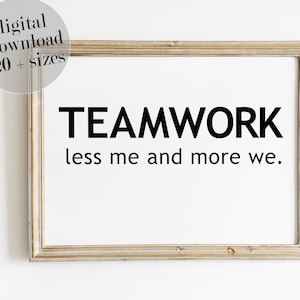 Teamwork Quote Print: Inspirational Office Wall Art (Digital Download)
