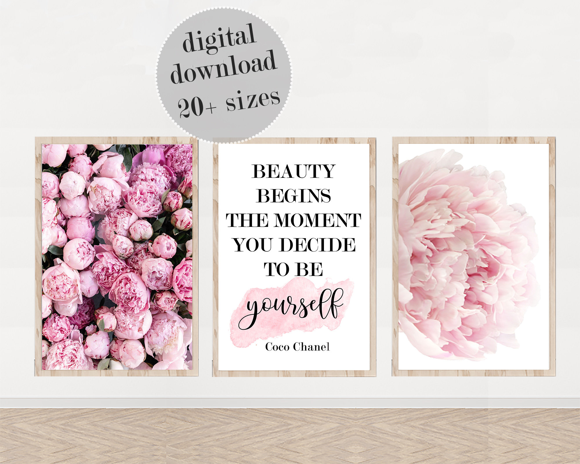 Set of 10 4x6 Coco Chanel Quotes Chanel Printable Decor Pink