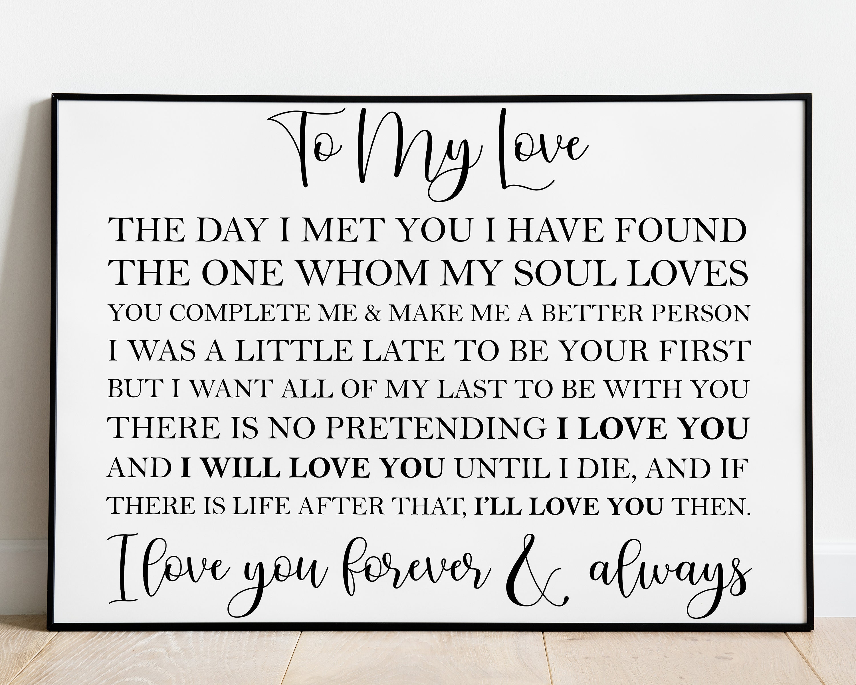 To My Love Printable Wall Art, Anniversary Gift (digital Download) - Etsy, image size:3000x2400