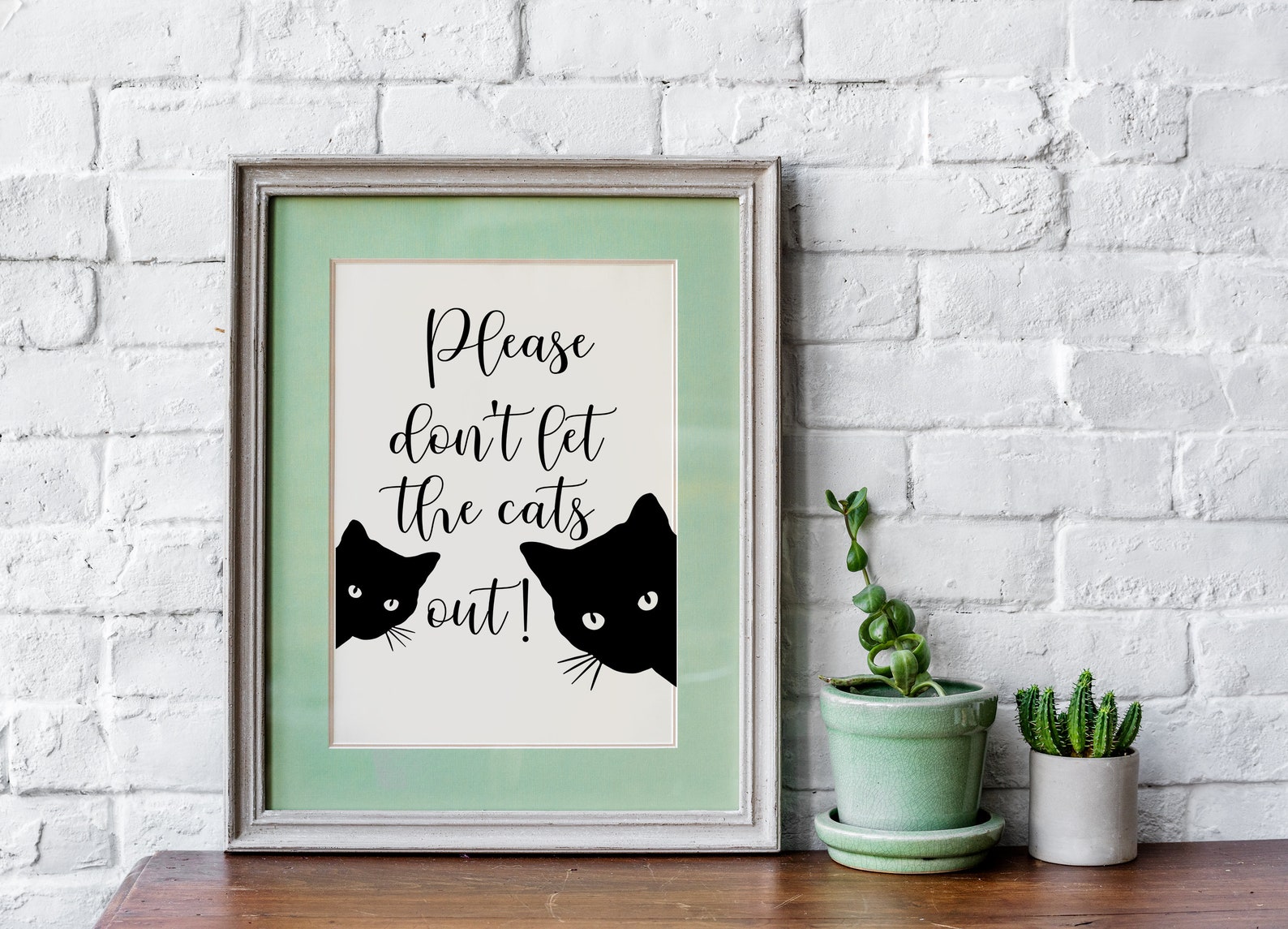 Targa Metallo Vintage 'Please Don't Let The Cat Out' - 30,5x20,3 Cm, Decorazione Parete Per Casa E Garage