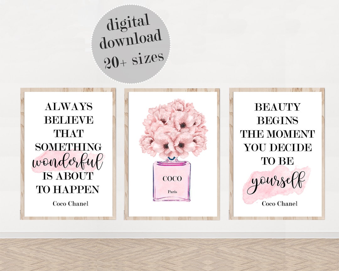 Coco Chanel Quote, Inspirational Quotes, Motivational Poster, Fashion  Printable Art Set of 3, Girls Room Wall Art, Teen Girl Bedroom Decor