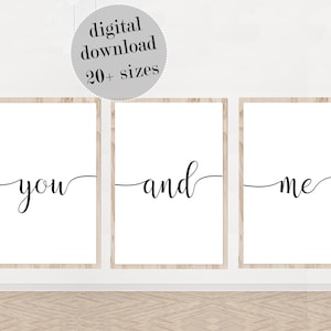 You And Me Print Set: Romantic Bedroom Wall Decor (Digital Download)