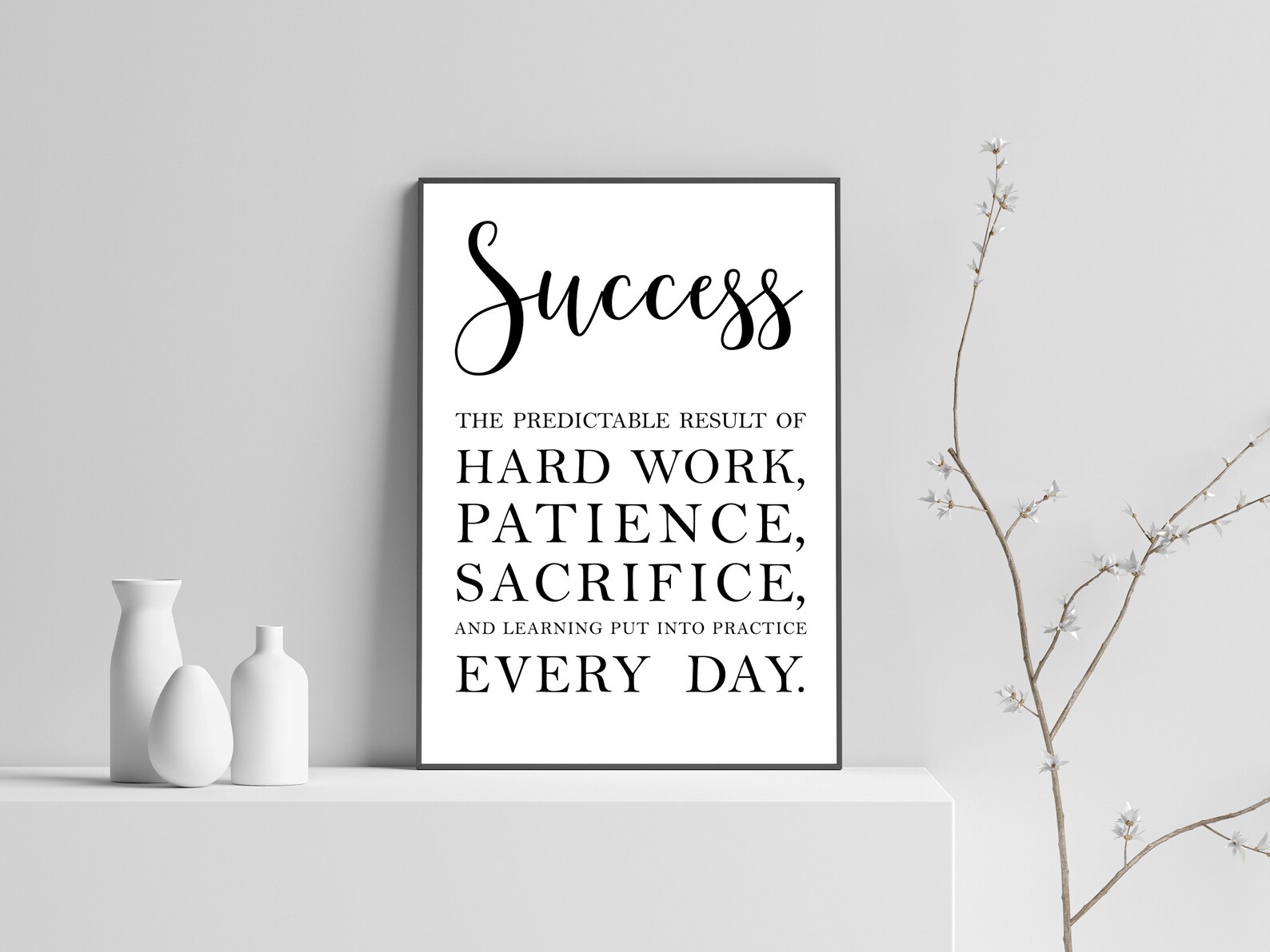 Success Poster Inspirational Quote For Office Cubicle Decor Etsy