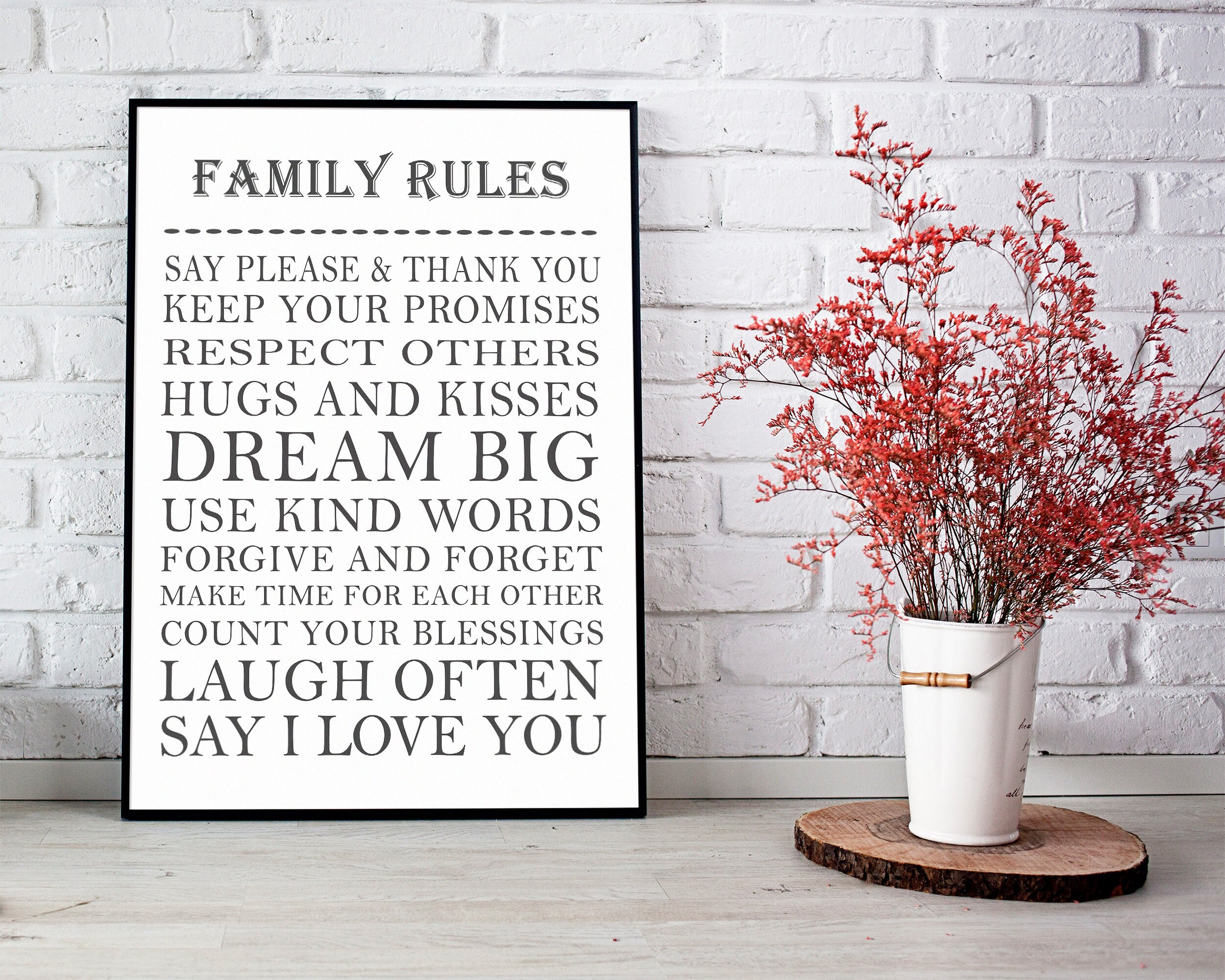 Family Rules Wall Art Home Rules Sign Farm Rules In Our Etsy