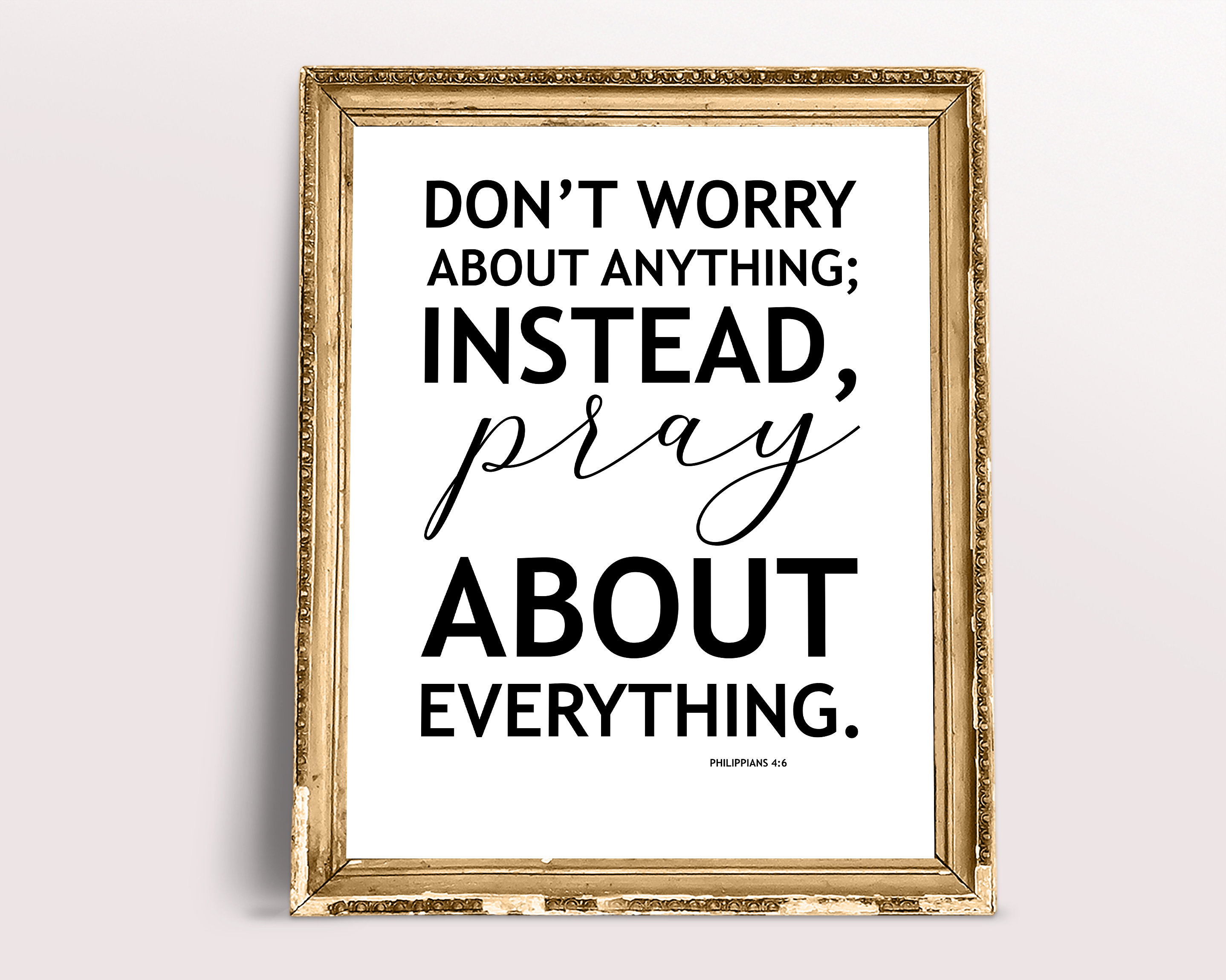 Do Not Worry About Anything Philippians 4:6 Scripture Wall | Etsy