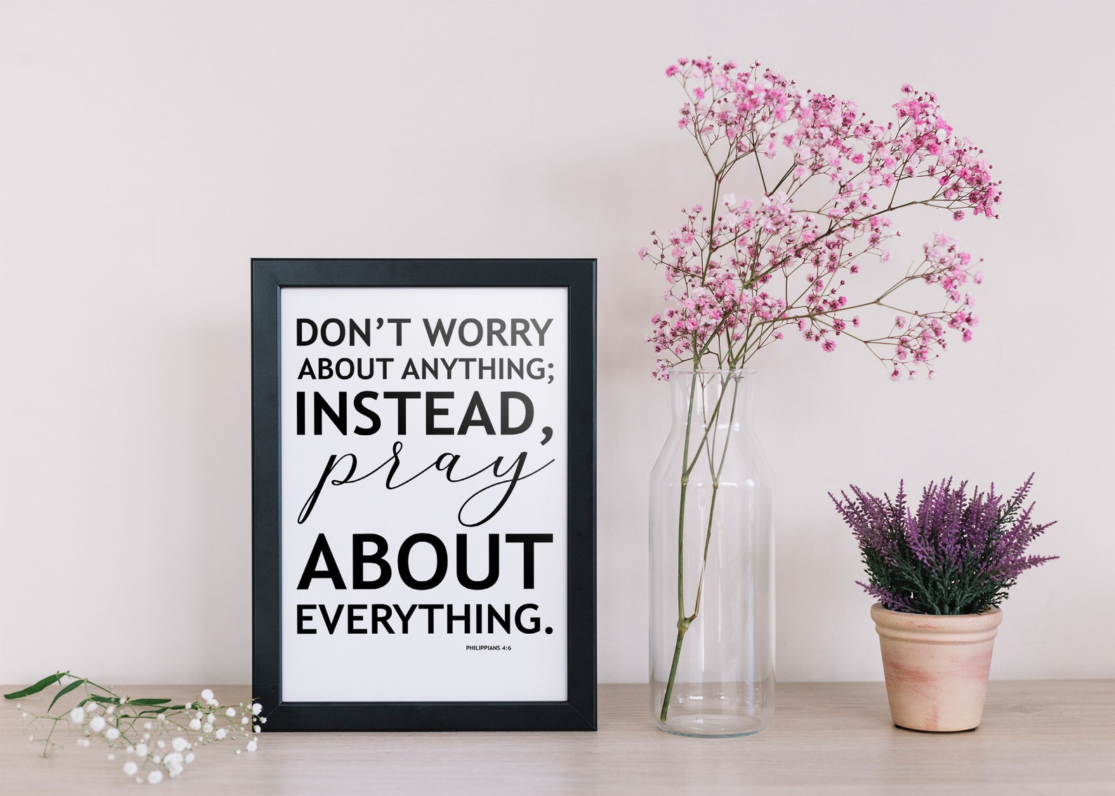 Do Not Worry About Anything Philippians 4:6 Scripture Wall - Etsy