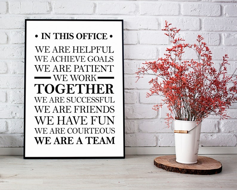 in this office sign we are a team teamwork quote printable