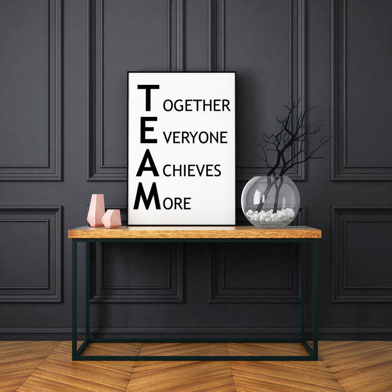 together everyone achieves more teamwork quote printable etsy