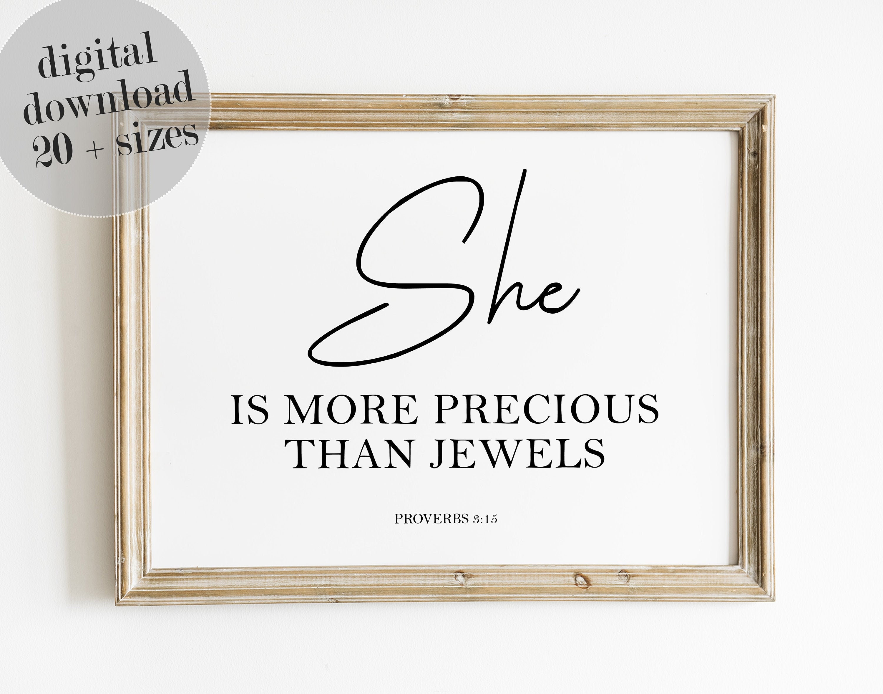 She is More Precious Than Jewels Proverbs 315 ESV Version Etsy UK