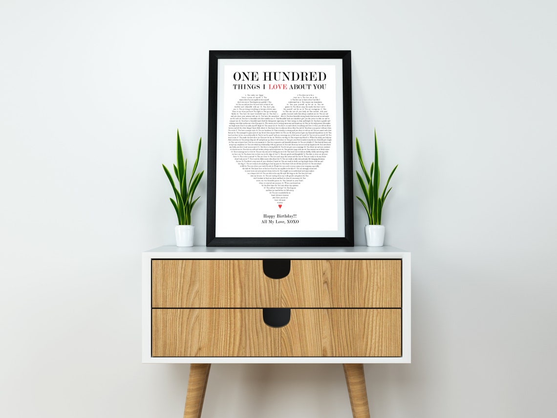 100 Reasons Why I Love You PRINTABLE PERSONALIZED 100 Things - Etsy
