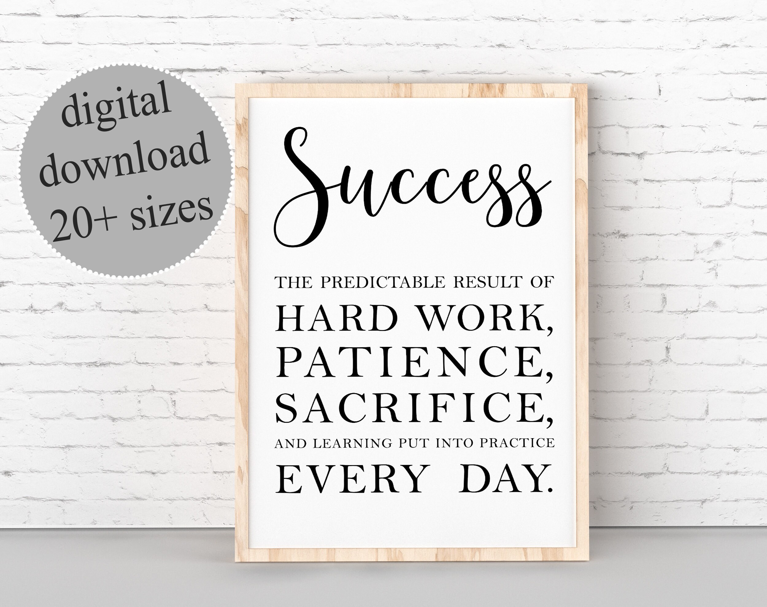 Success Poster Inspirational Quote For Office Cubicle Decor Etsy