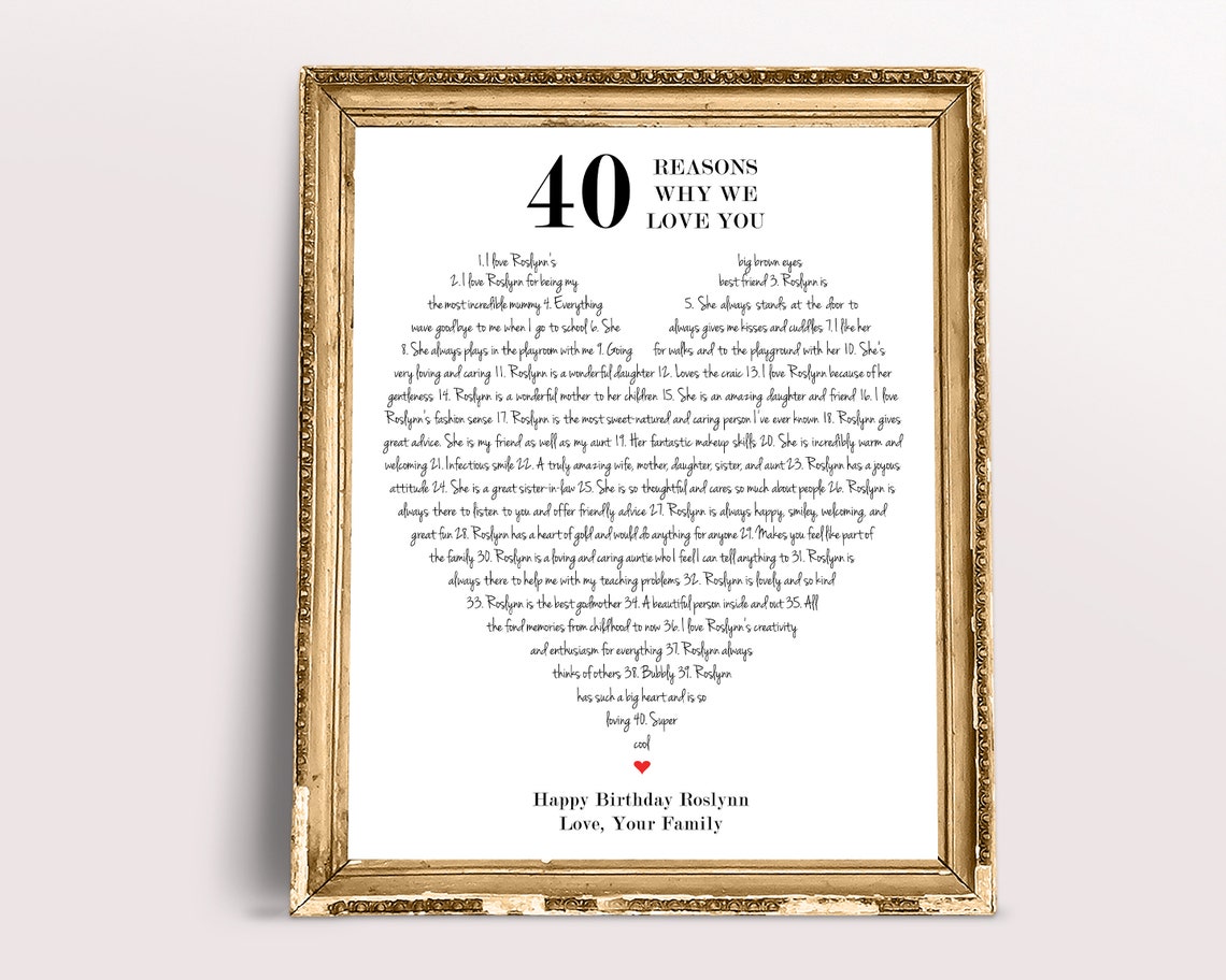 40 Reasons Why We Love You PRINTABLE Customized Things We | Etsy
