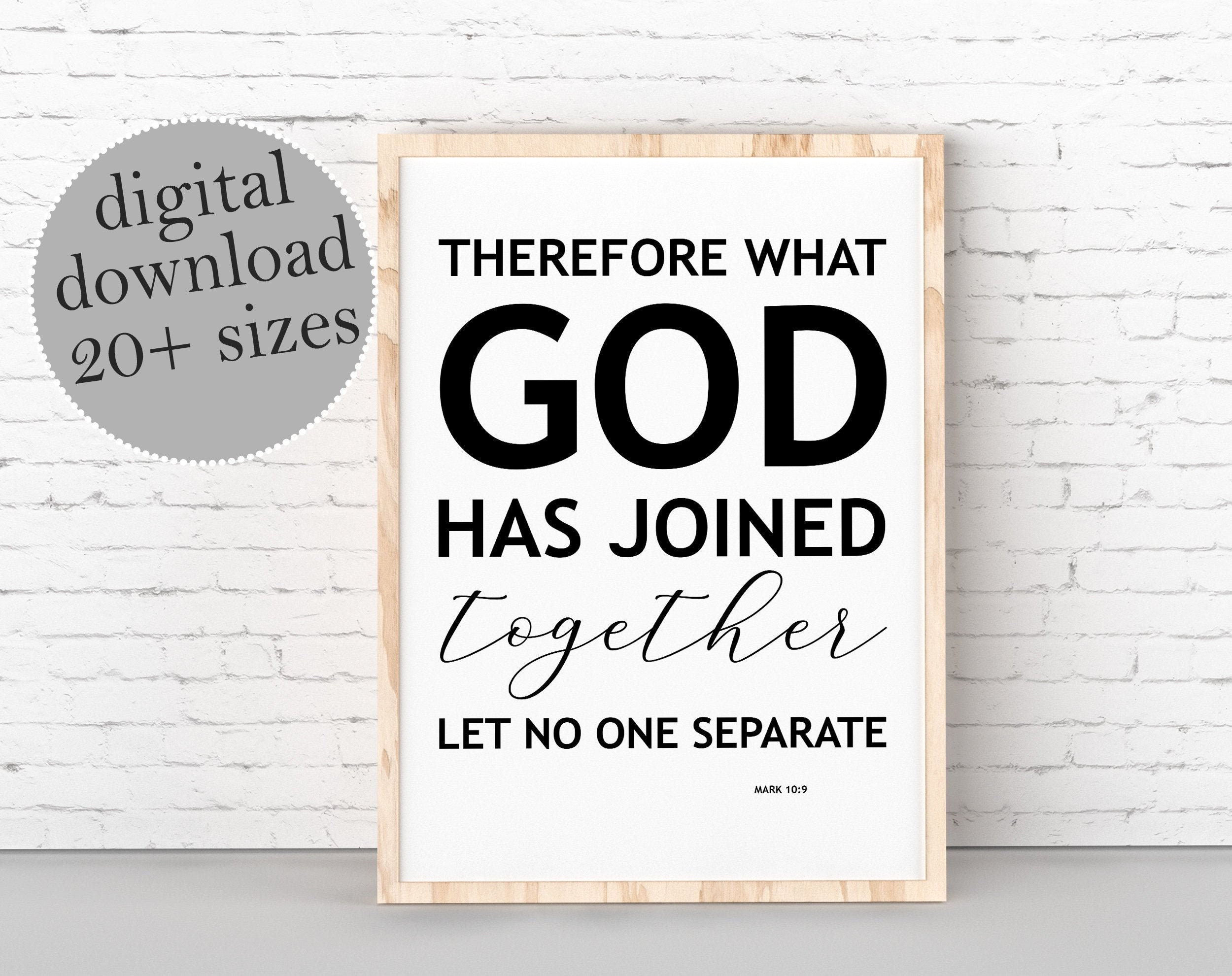 Wedding Bible Verse Wall Art Christian Gift Printable | Etsy