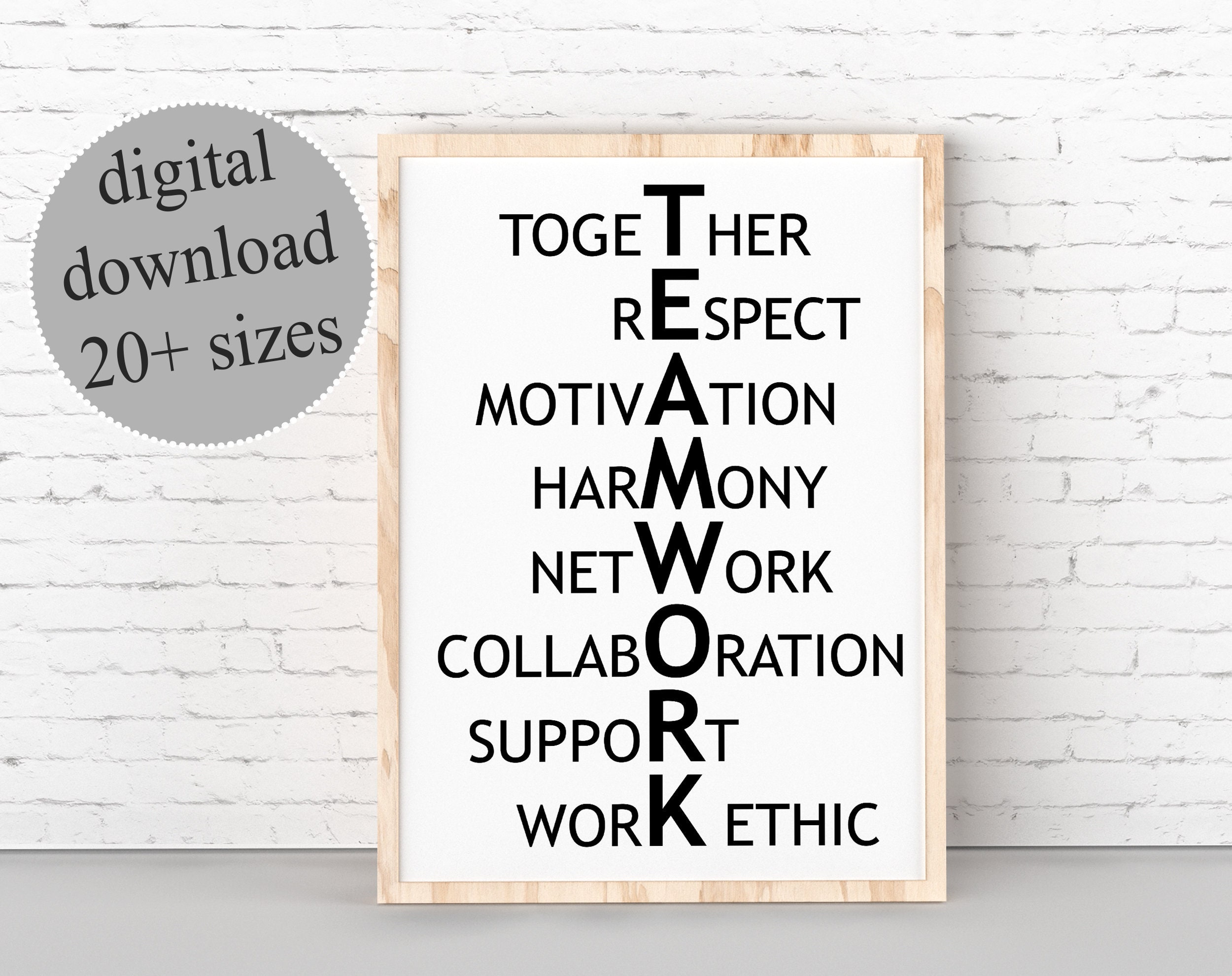 Teamwork Wall Art Inspirational Teamwork Quotes for the - Etsy UK