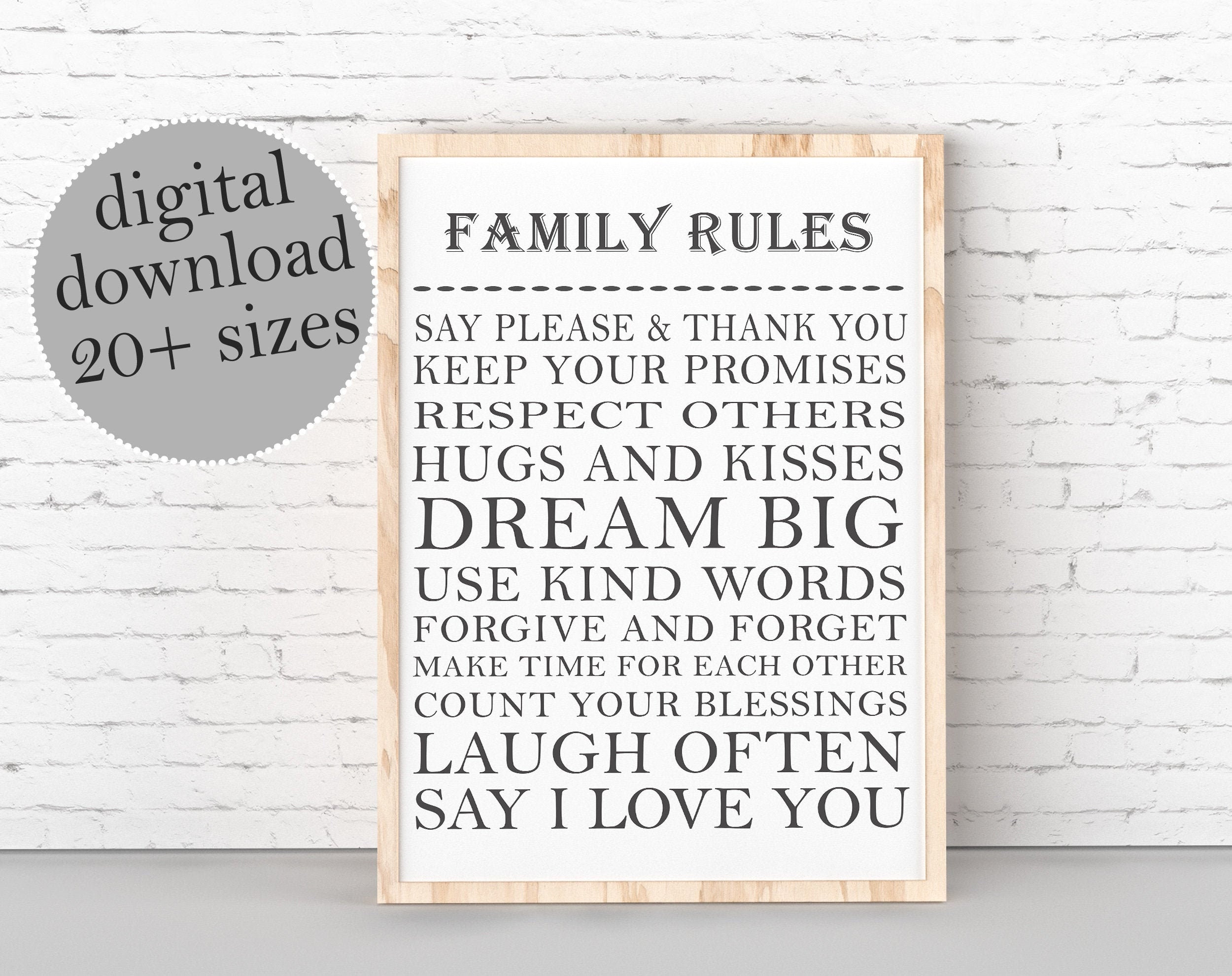 Family Rules Wall Art Home Rules Sign Farm Rules In Our Etsy