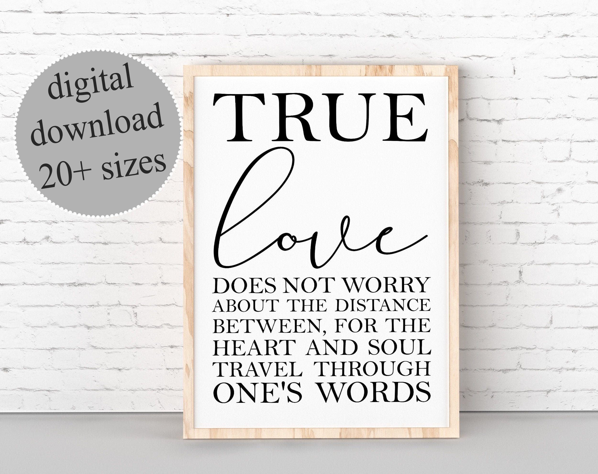 True Love Does Not Worry About The Distance Between Long | Etsy