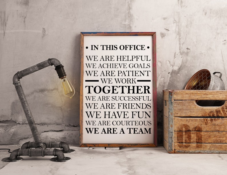 in this office sign we are a team teamwork quote printable