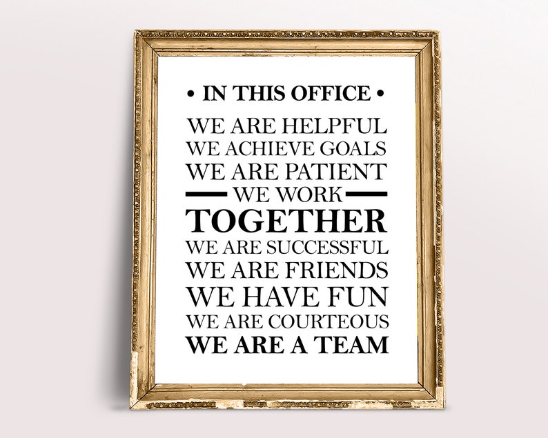 in this office sign we are a team teamwork quote printable etsy