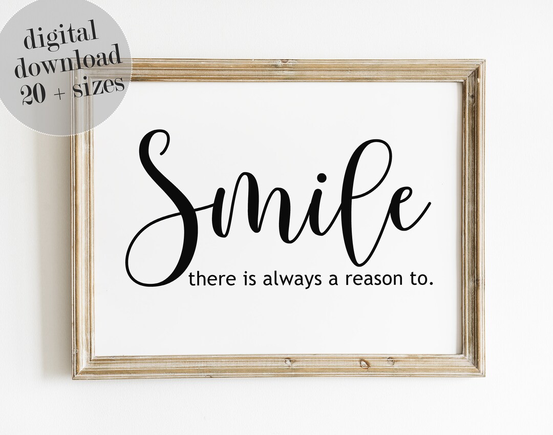 Smile Quote Art Print: Inspirational Wall Decor (digital Download) - Etsy