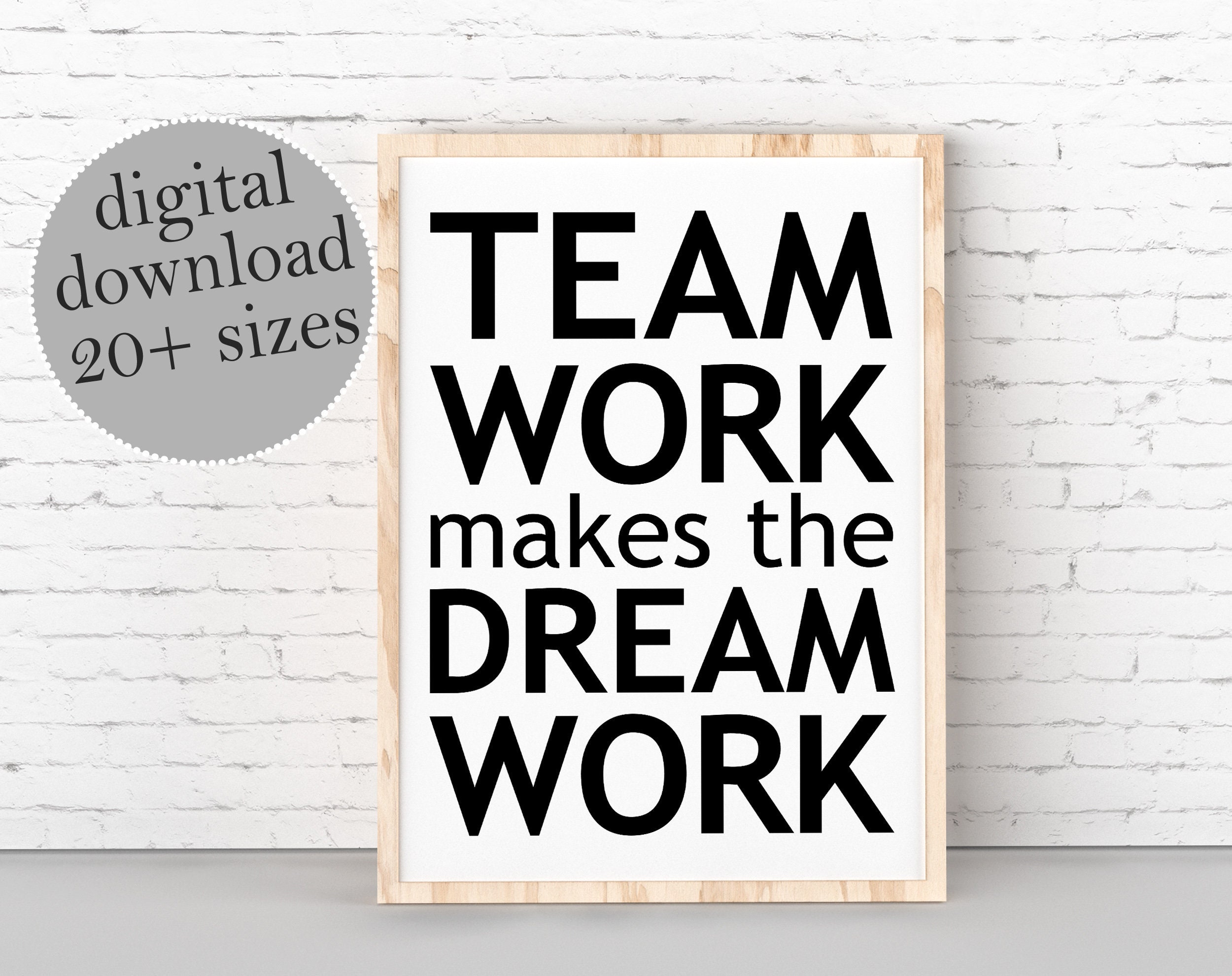 Teamwork Quotes For Office Success Quotes Office Wall Decor | Etsy