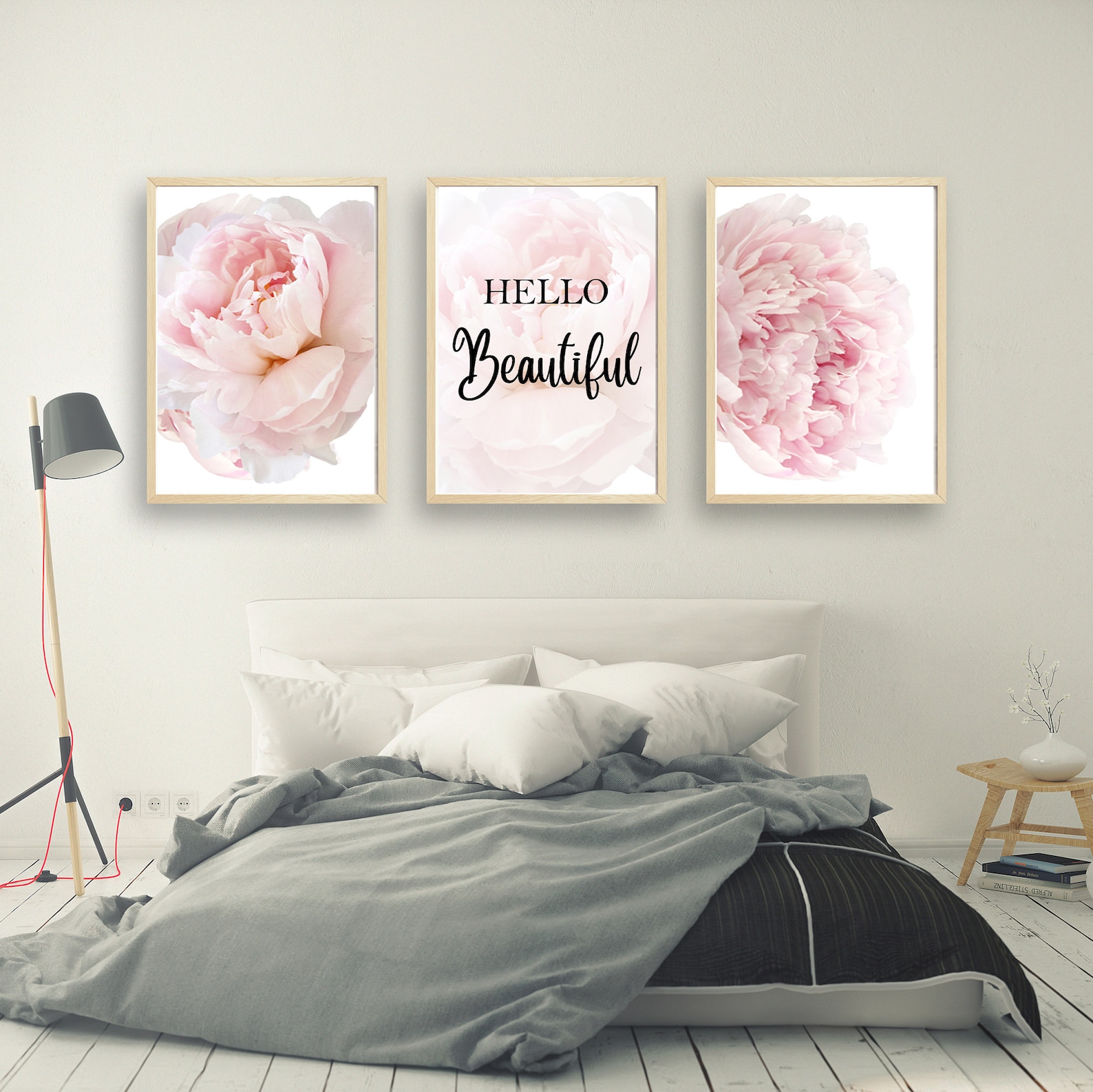 Blush Pink Wall Art Bedroom Wall Art Fashion Poster Hello Etsy