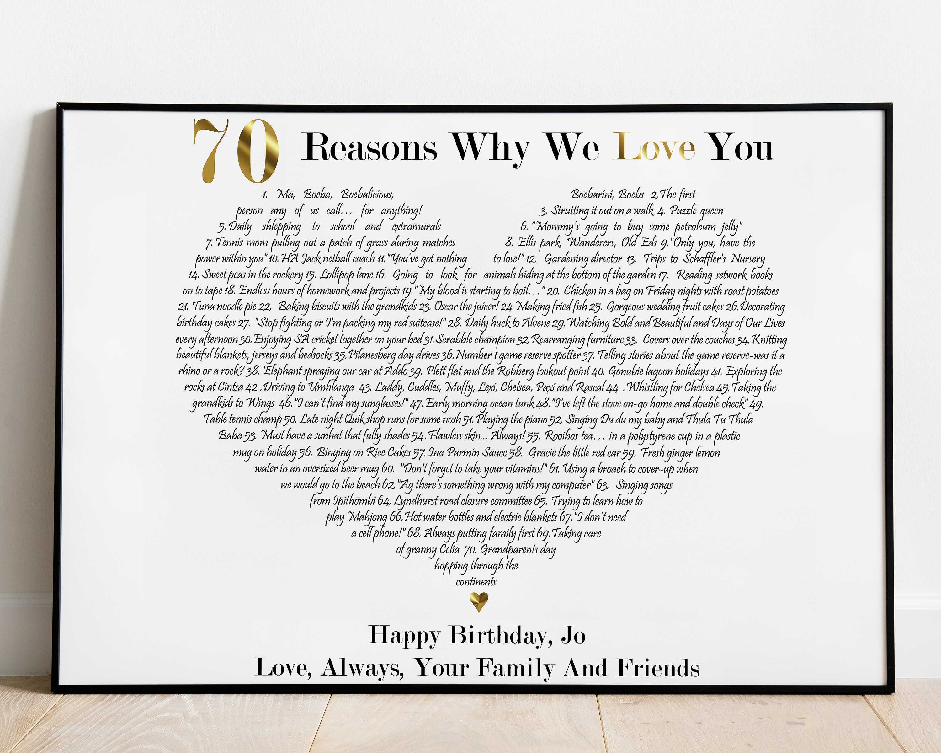 70 Reasons Why We Love You 70 Reasons Why We Love You