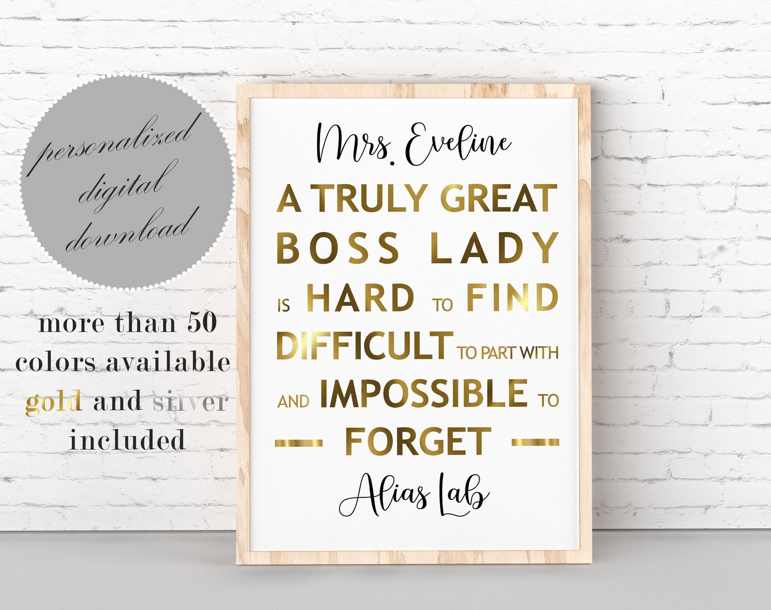 Lady Boss Gift Gift for Female Boss PERSONALIZED PRINTABLE Etsy