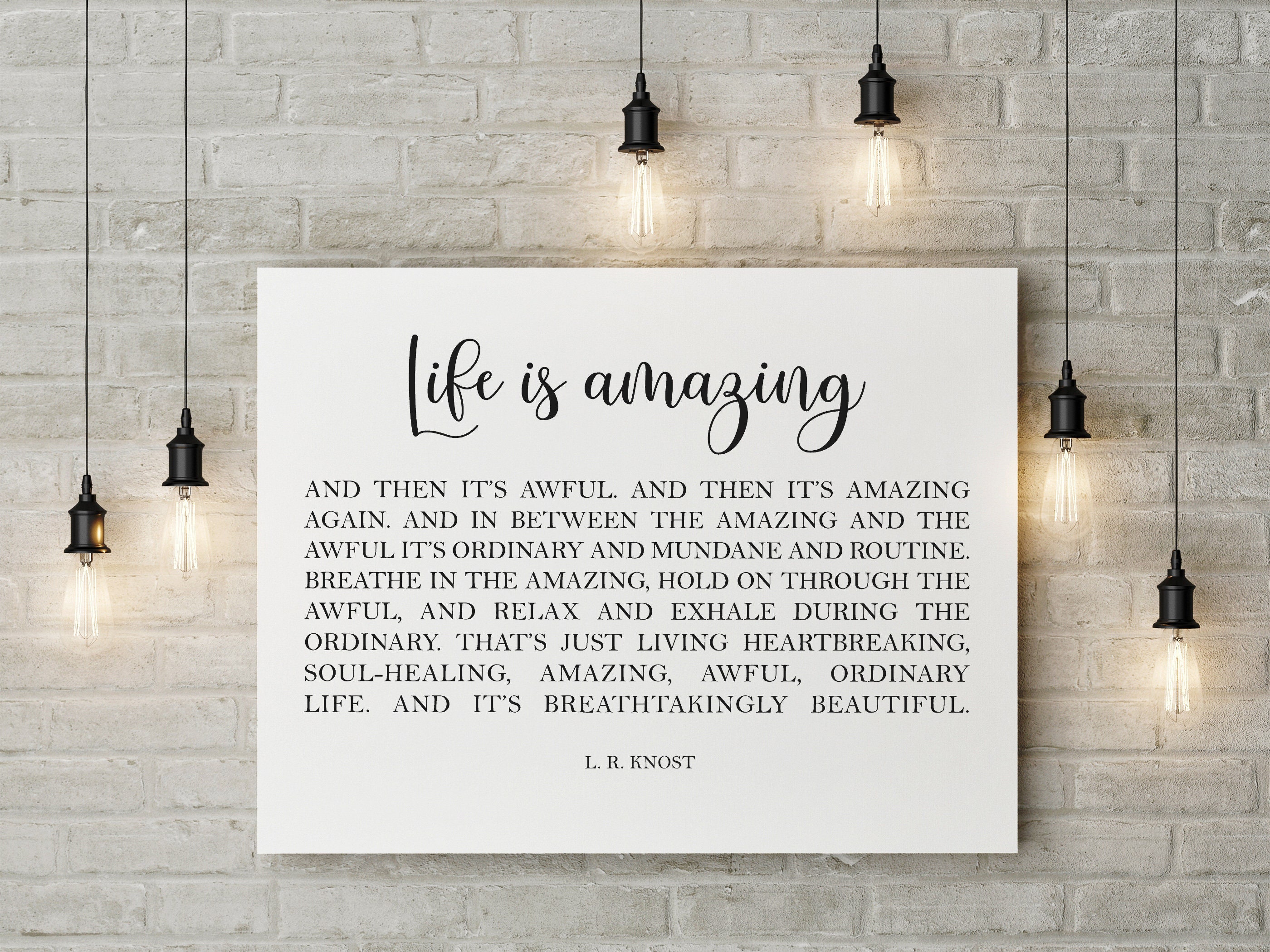 Life is Amazing Inspirational Wall Art Large Horizontal Wall Etsy