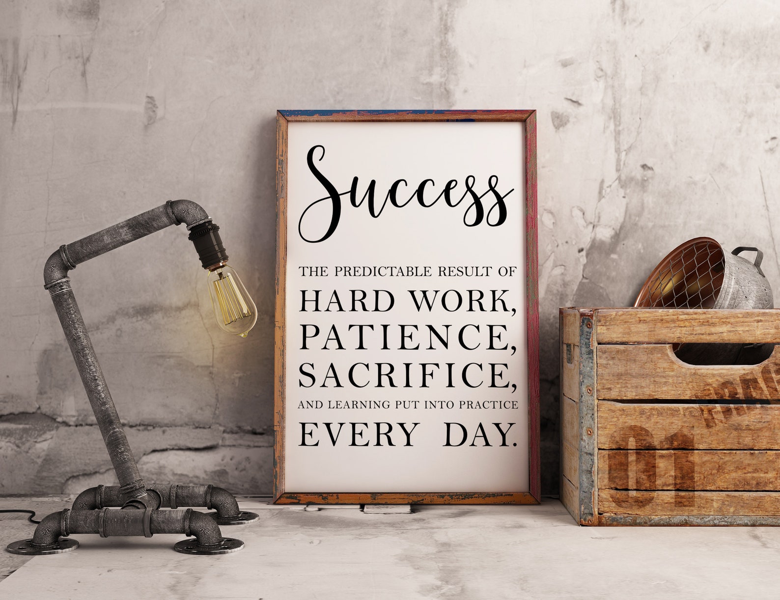 Success Poster Inspirational Quote For Office Cubicle Decor Etsy