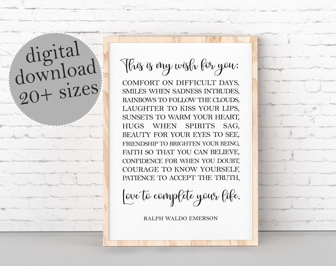 Ralph Waldo Emerson Quote, Graduation Gift, Printable Wall Art (digital ...