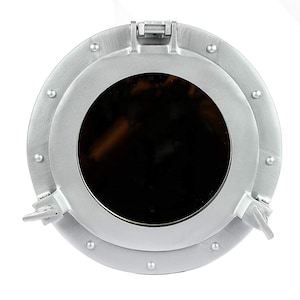 Handmade Vintage Porthole Mirror: Antique Silver Nautical Wall Decor