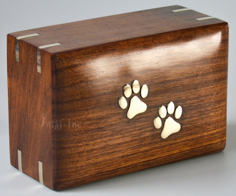 Custom Pet Urn for dogs Rosewood Pet Urns for Ashes 3D paws Etsy