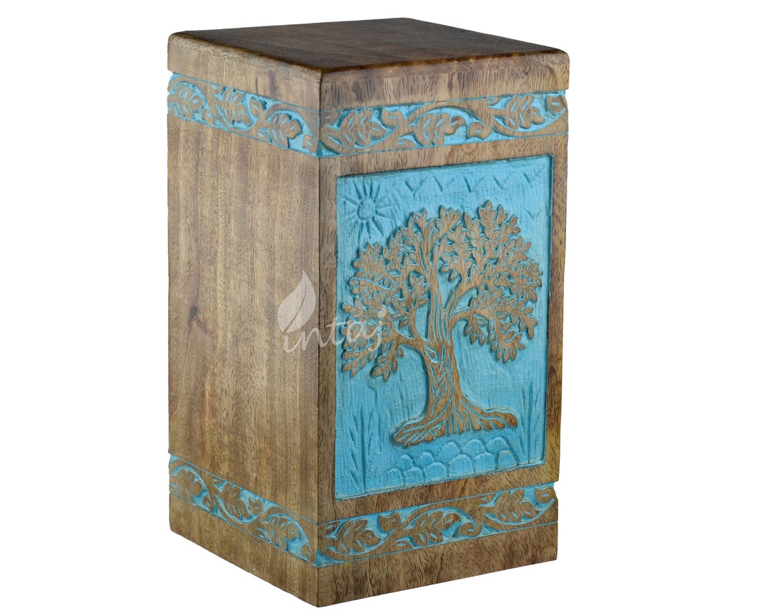 Hand Carved Tree of Life Wooden Cremation Urn: Rosewood Memorial Box - Etsy