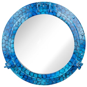 Rustic Porthole Wall Mirror: Large Round Farmhouse Decor