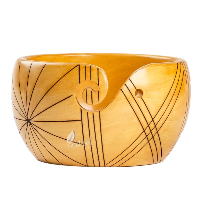 Wooden Yarn Bowl Handcrafted Yarn Bowl for Knitting and Etsy