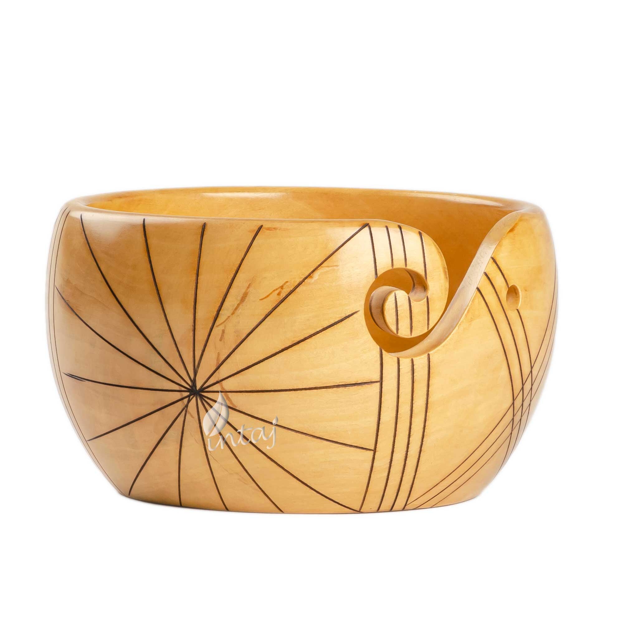 Wooden Yarn Bowl Handcrafted Yarn Bowl for Knitting and Etsy