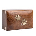 Personalized Rosewood Pet Urn: 3D Paw Inlay, Dog or Cat Ashes product logo