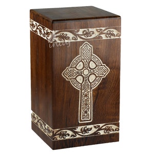 Handcrafted Rosewood Cremation Urn: Tree of Life, Pet/Human Ashes