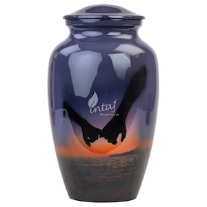 Handmade Royal Blue Cremation Urn: Full Size Funeral Urn for Ashes