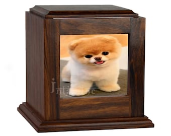 Handmade Wooden Cremation Urn for Ashes - Rosewood Dog Urn for Pets | Photo Box Keepsake Box Urn for Human Ashes - Urns for Cats. Wooden Box