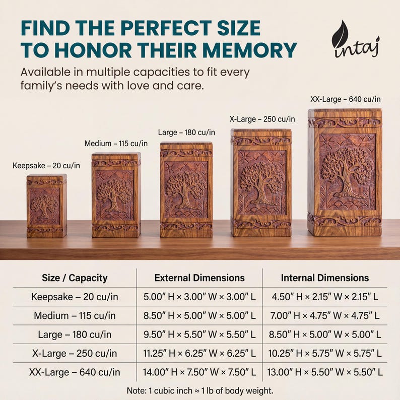 Rosewood Tree of Life urn with peaceful birds, handmade from solid, legally sourced wood, shown in multiple lifestyle scenes for ashes burial, home memorial display, columbarium niches and scattering in nature. Features secure sliding bottom opening with screw, TSA-approved design for travel, and size options from keepsake to XX-large family urn. Warm, comforting finish blends with modern décor, creating a meaningful, dignified tribute and thoughtful sympathy gift.