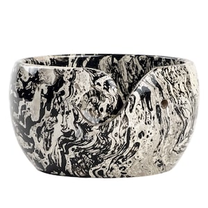 Handmade Zebra Rosewood Yarn Bowl: Knitting & Crochet Storage