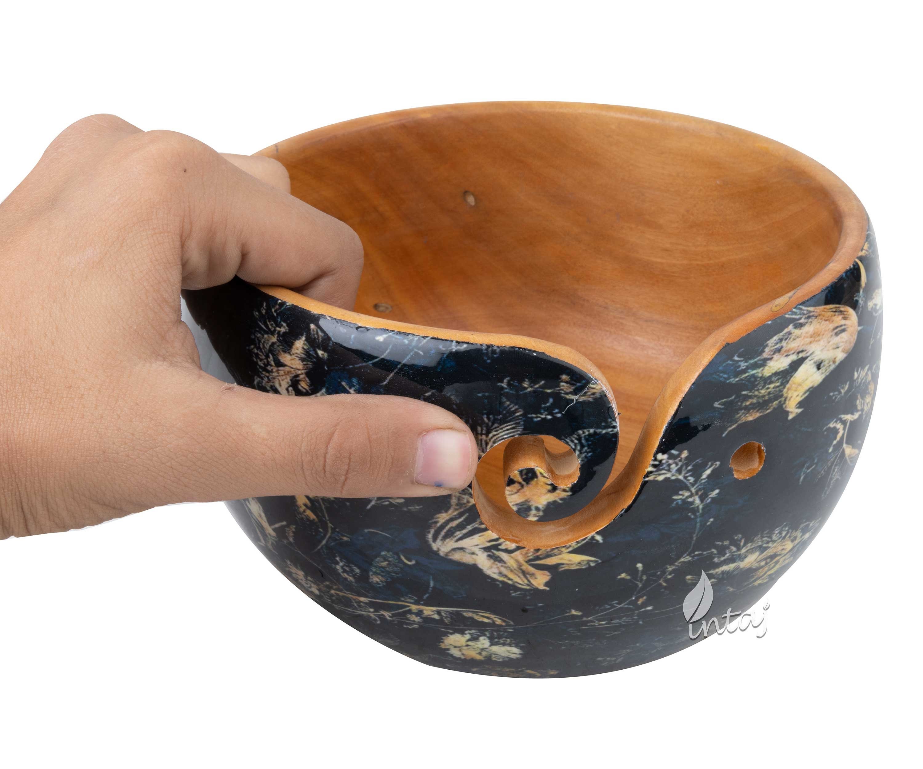 Rosewood Yarn Bowl Turned Wood Yarn Bowl for Knitting Etsy