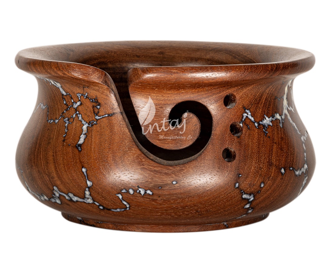 Large Wooden Yarn Bowl Cute Rosewood Yarn Holder
