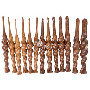 Handmade Rosewood Crochet Hook Set: Knitting Needle Craft Supplies