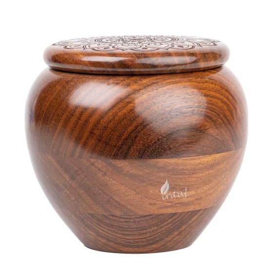 Rose Wood Adult Urn for Human Ashes Large Cremation Memorial 