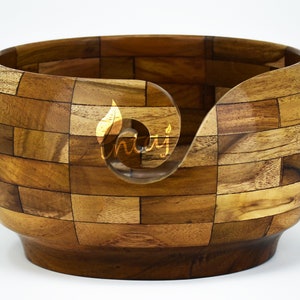 Handmade Rosewood Yarn Storage Bowl for Knitting & Crocheting | Yarn Storage Bowl for Yarn Winder, Crochet Hook Accessories | Yarn Bowl