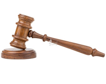 Engraved Rosewood Judge Gavel Set with Base – Personalized Auctioneer Mallet