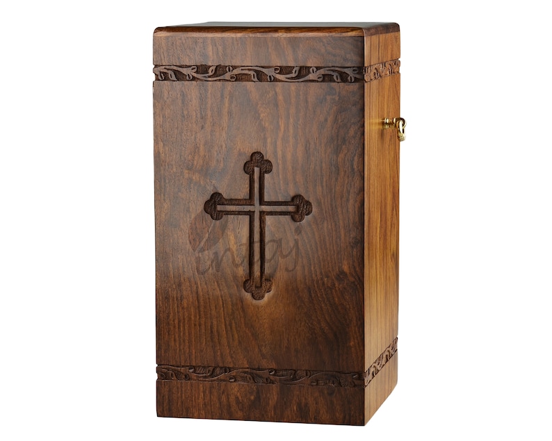 Handcrafted Wooden Urns for Ashes Cross Engraved Rosewood Etsy