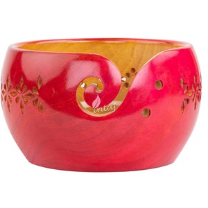 Rosewood Yarn Bowl - Turned Wood Yarn Bowl for Knitting Crocheting - A perfect Christmas Gift for Knitter Lover - Smooth, Durable and Heavy!